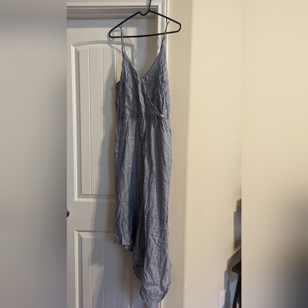 Asymmetrical light blue/grey subdress
